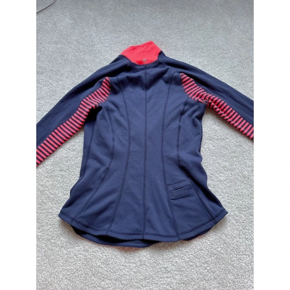Lululemon 1/2 Zip Pullover Striped Blue orange Women's Size 2
